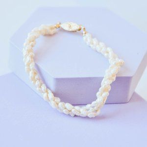 Vintage Pearl Bracelet, Freshwater Pearl Jewelry, Vintage Real Pearl Jewelry